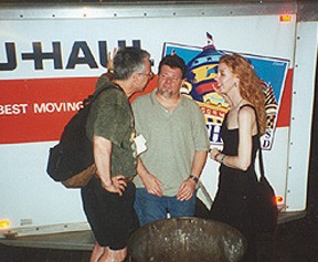 Red visits with friend James Harman in Memphis, TN during the WC Handy Blues Awards. May 2001