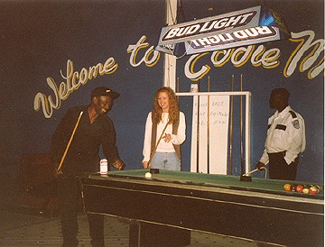 Red and legendary delta drummer take a break and shoot some pool at local watering hole Eddie Mae's Cafe.